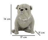 Ezüst gyöngyös bulldog dekoráció 17X11X14 cm Dekorációs figura Mauro Ferretti