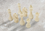 Dekor sakkfigura szett fehér színben 8 db szett Ø 4,4X9,2-4,3X13,3-5X16-X4,5X10,3 cm Dekorációs figura Mauro Ferretti