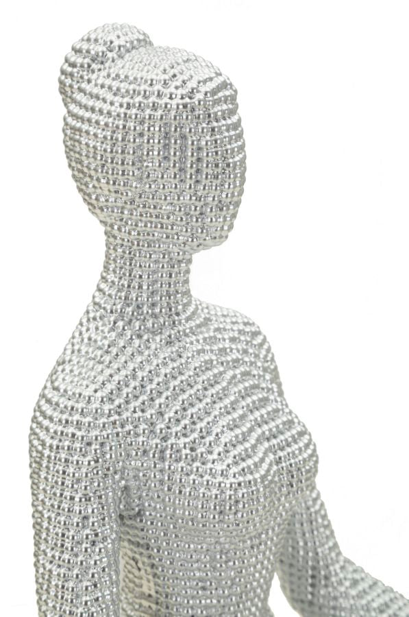 YOGA WOMAN SILVER CM 20,5X15,5X23 Dekorációs figura Mauro Ferretti