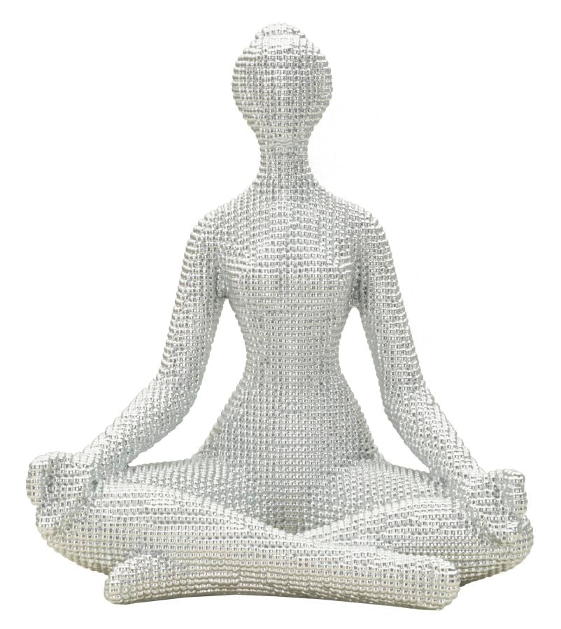 YOGA WOMAN SILVER CM 20,5X15,5X23 Dekorációs figura Mauro Ferretti