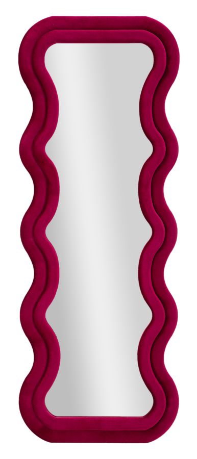 Modern fali tükör EMILY bársony FUCHSIA 60X6X160 ( belső tükör mérete 42X144) cm Fali tükör Mauro Ferretti