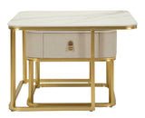 Modern dohányzóasztal lerakóasztallal Ivory & Or – krém és arany Modern lerakóasztal Mauro Ferretti