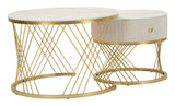 Modern dohányzóasztal lerakóasztallal Beige Doré – krém és arany Modern lerakóasztal Mauro Ferretti