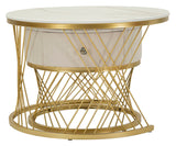 Modern dohányzóasztal lerakóasztallal Beige Doré – krém és arany Modern lerakóasztal Mauro Ferretti