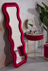 Modern fali tükör EMILY bársony FUCHSIA 60X6X160 ( belső tükör mérete 42X144) cm Fali tükör Mauro Ferretti
