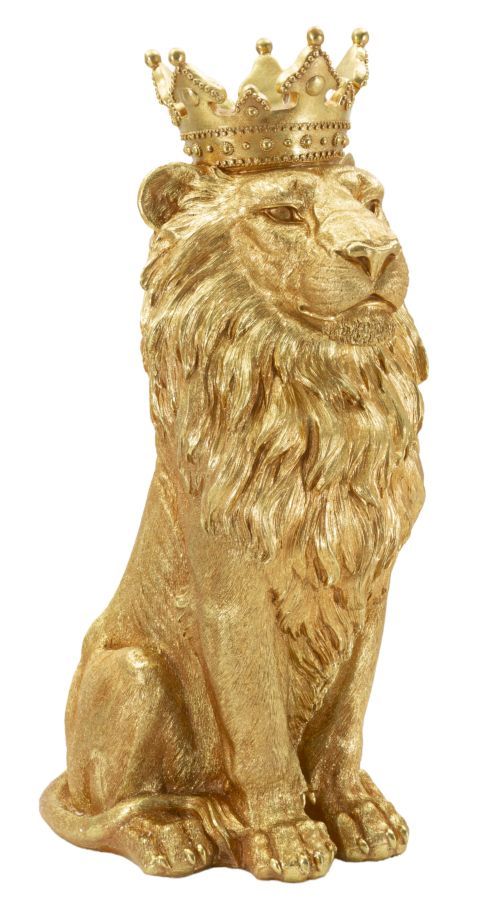 Golden King arany oroszlán dekorációs figura 30X42X74 cm Dekorációs figura Mauro Ferretti