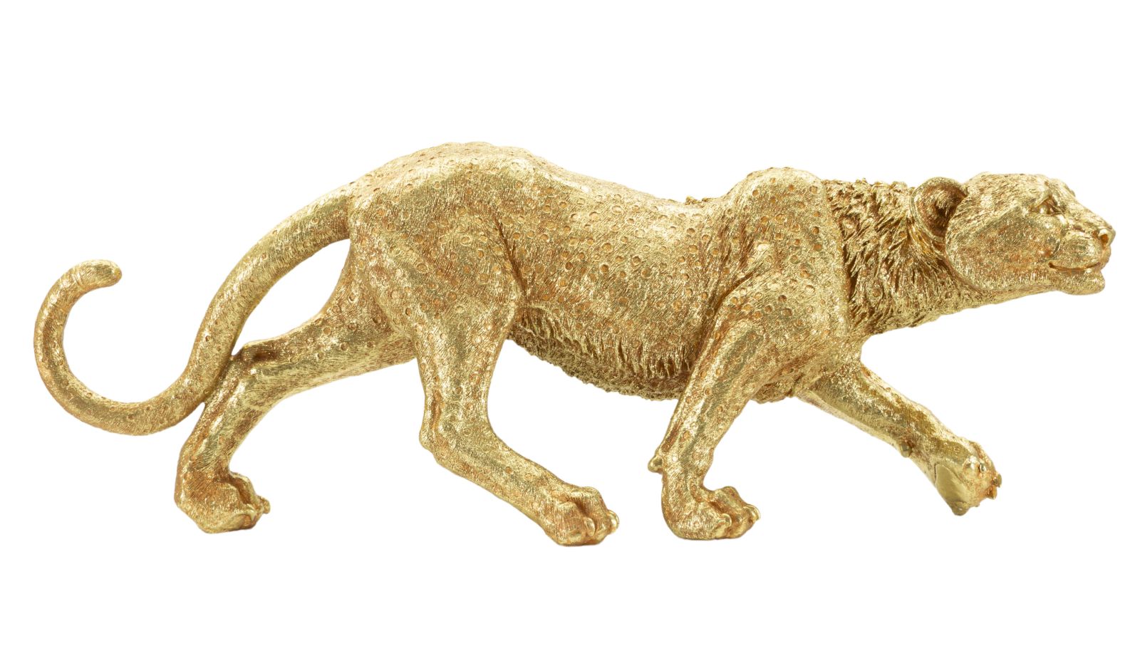 Royal Chase – elegáns arany gepárd szobor 89X21X33 cm Dekorációs figura Mauro Ferretti