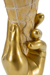 Golden Cone design váza – arany kéz fagyitölcsérrel 12,5X11X31 cm Dekorációs figura Mauro Ferretti