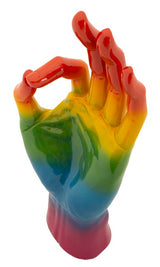 Szívárvány színes OK kéz figura 16X10,5X36 cm Dekorációs figura Mauro Ferretti