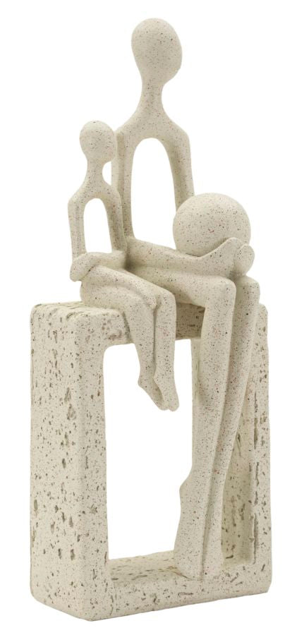 Harmony Family – modern családi szobor bézs színben 10X7,5X26 cm Dekorációs figura Mauro Ferretti