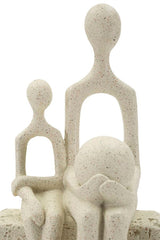 Harmony Family – modern családi szobor bézs színben 10X7,5X26 cm Dekorációs figura Mauro Ferretti
