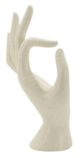 OKÉ – modern kéz szobor bézs kőhatással 14X10X24 cm Dekorációs figura Mauro Ferretti