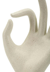 OKÉ – modern kéz szobor bézs kőhatással 14X10X24 cm Dekorációs figura Mauro Ferretti