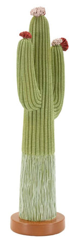 Dekor kaktusz szobor talppal – zöld, virágos 16,5X11X45 cm Dekorációs figura Mauro Ferretti