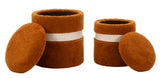 Teddy puff készlet – 2 db, barna – Retro