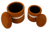 Teddy puff készlet – 2 db, barna – Retro