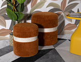 Teddy puff készlet – 2 db, barna – Retro