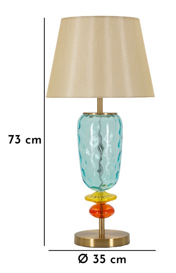 Clarisse modern üveg design nagy asztali lámpa Ø35x73 cm Asztali lámpa Mauro Ferretti