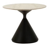 Space márvány hatású ovális étkezőasztal 180x90 cm – modern design, fekete talppal Étkezőasztal Mauro Ferretti