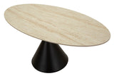 Space márvány hatású ovális étkezőasztal 180x90 cm – modern design, fekete talppal Étkezőasztal Mauro Ferretti
