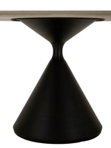 Space márvány hatású ovális étkezőasztal 180x90 cm – modern design, fekete talppal Étkezőasztal Mauro Ferretti