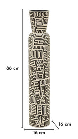 Magas padlóváza Ø 16X86 cm fekete fehér