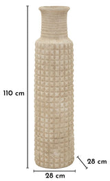 Magas padlóváza Ø 28X110 cm bézs