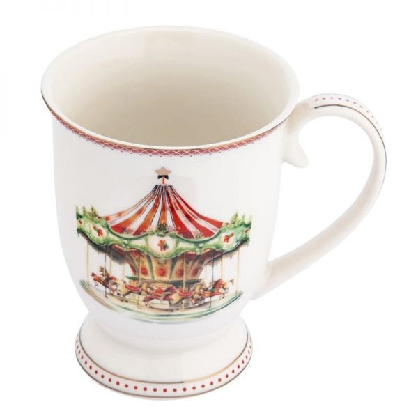 Karácsonyi porcelán bögre - 300 ml körhintás Royal Christmas