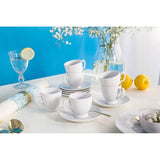 Porcelán espresso kávés csésze aljjal - 100 ml - 6 személyes készlet