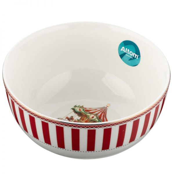 Karácsonyi porcelán mély leveses tálka 600 ml körhintás Royal Christmas