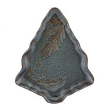 Fenyőágas Vintage karácsonyi kerámia kínálótálka - 16x13 cm - fenyő formájú