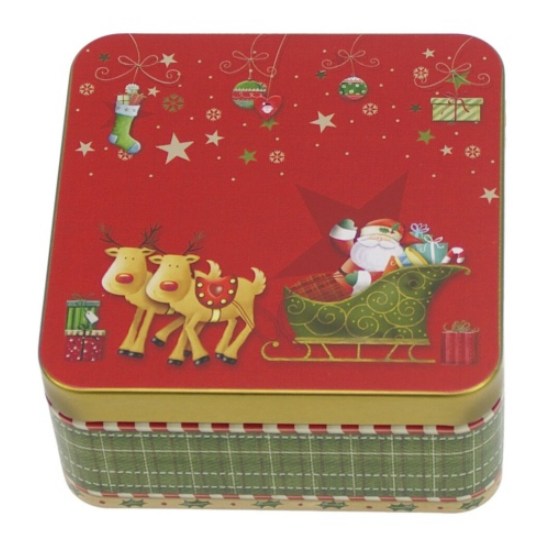 Karácsonyi konyhai fémdoboz 86x86x31 mm Christmas Magic