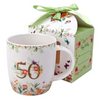 Porcelán ajándék bögre 400 ml díszddobozban 50. születésnap