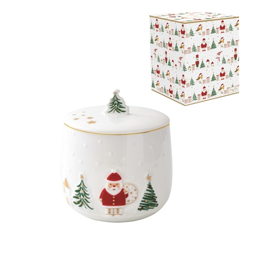 Karácsonyi Porcelán keksztároló 11x15 cm díszdobozban Let it Snow
