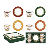 Forest Dream 4 személyes porcelán eszpresszócsésze szett 100 ml díszdobozban