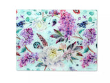 Üveg konyhai vágódeszka 40×30 cm – virágos Floral Garden