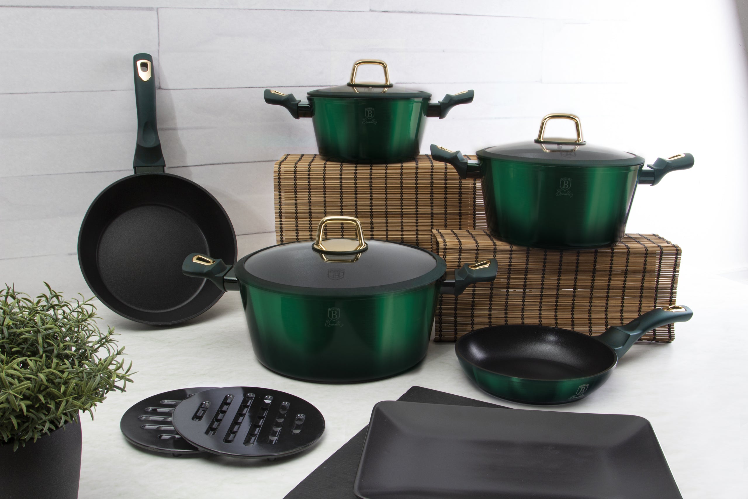 10 részes indukciós edénykészlet smaragdzöld Berlinger Haus Emerald Collection