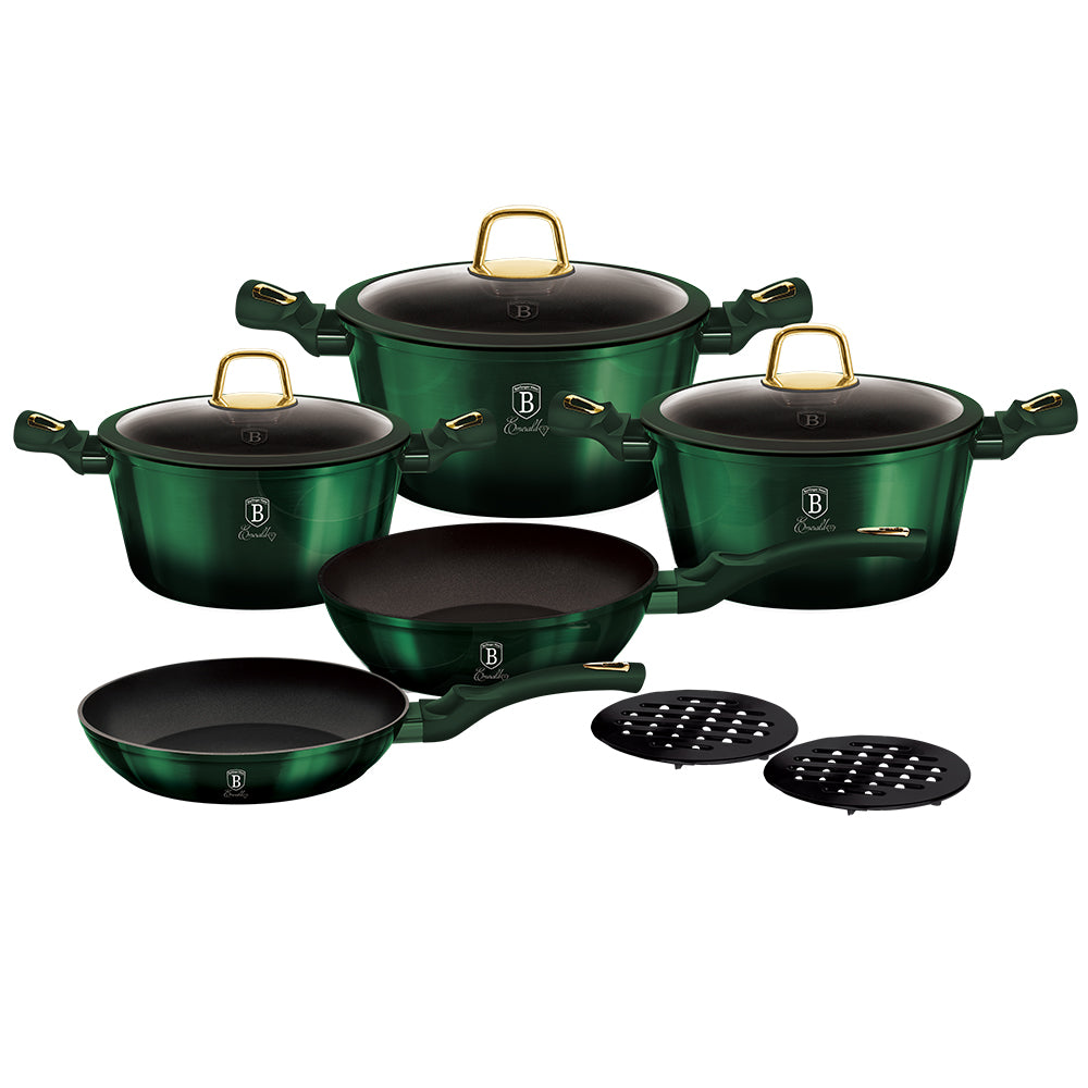10 részes indukciós edénykészlet smaragdzöld Berlinger Haus Emerald Collection