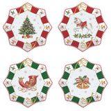Karácsonyi porcelán kicsi desszertes tányér 4 db szett Ø 16 díszdobozban Christmas Tale