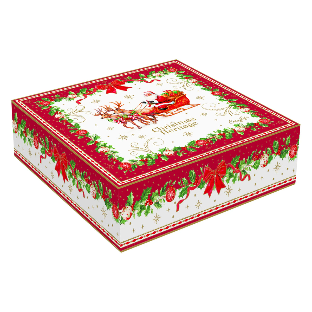 Karácsonyi porcelán desszertes tányér 20 cm 4 db szett díszdobozban Christmas Heritage