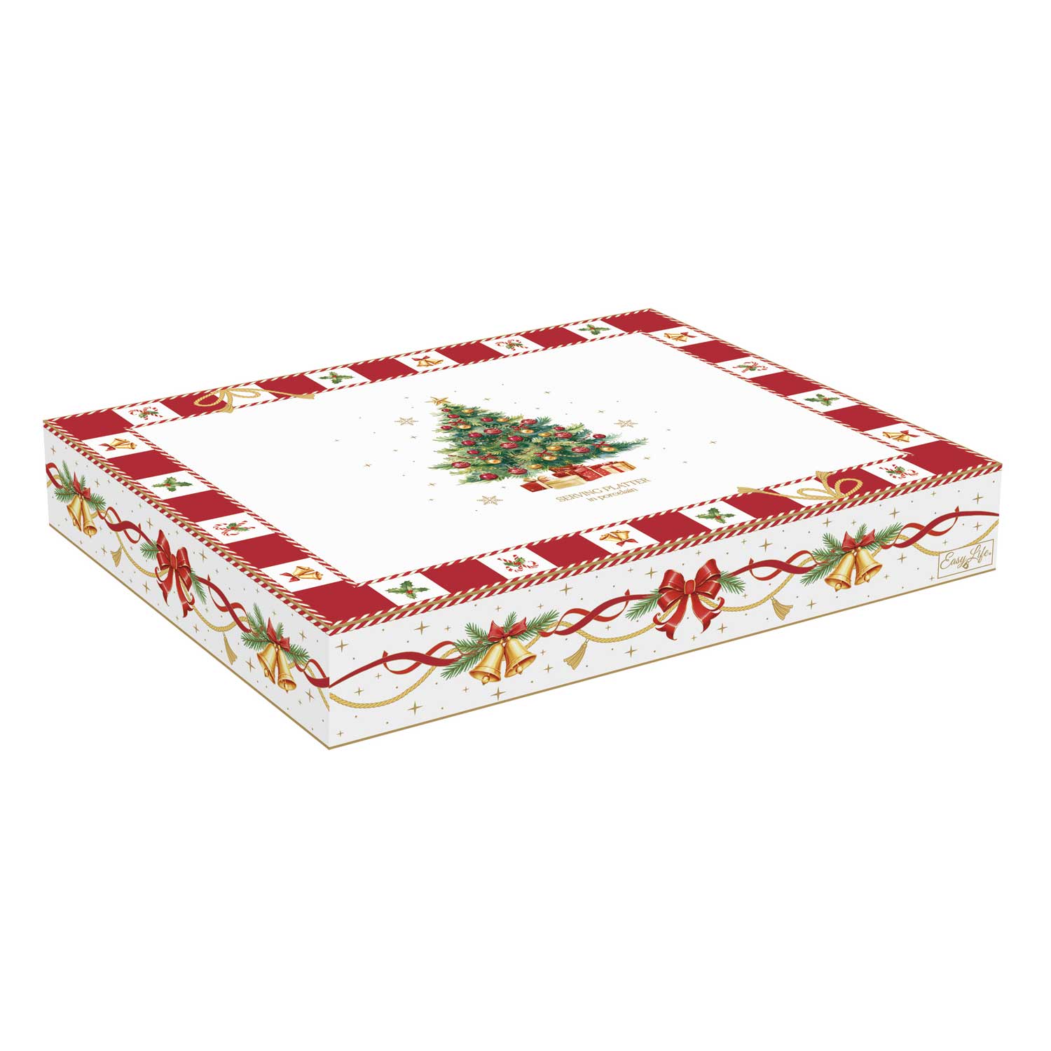 Karácsonyi porcelán fenyőfa alakú kínáló tál díszdobozban Christmas Tale