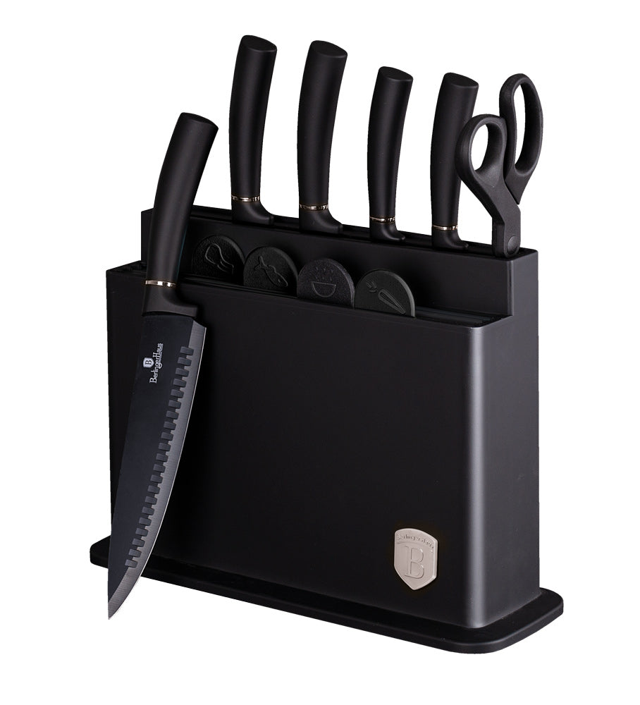 11 részes kés- és vágódeszka készlet állvánnyal Berlinger Haus Matte Black