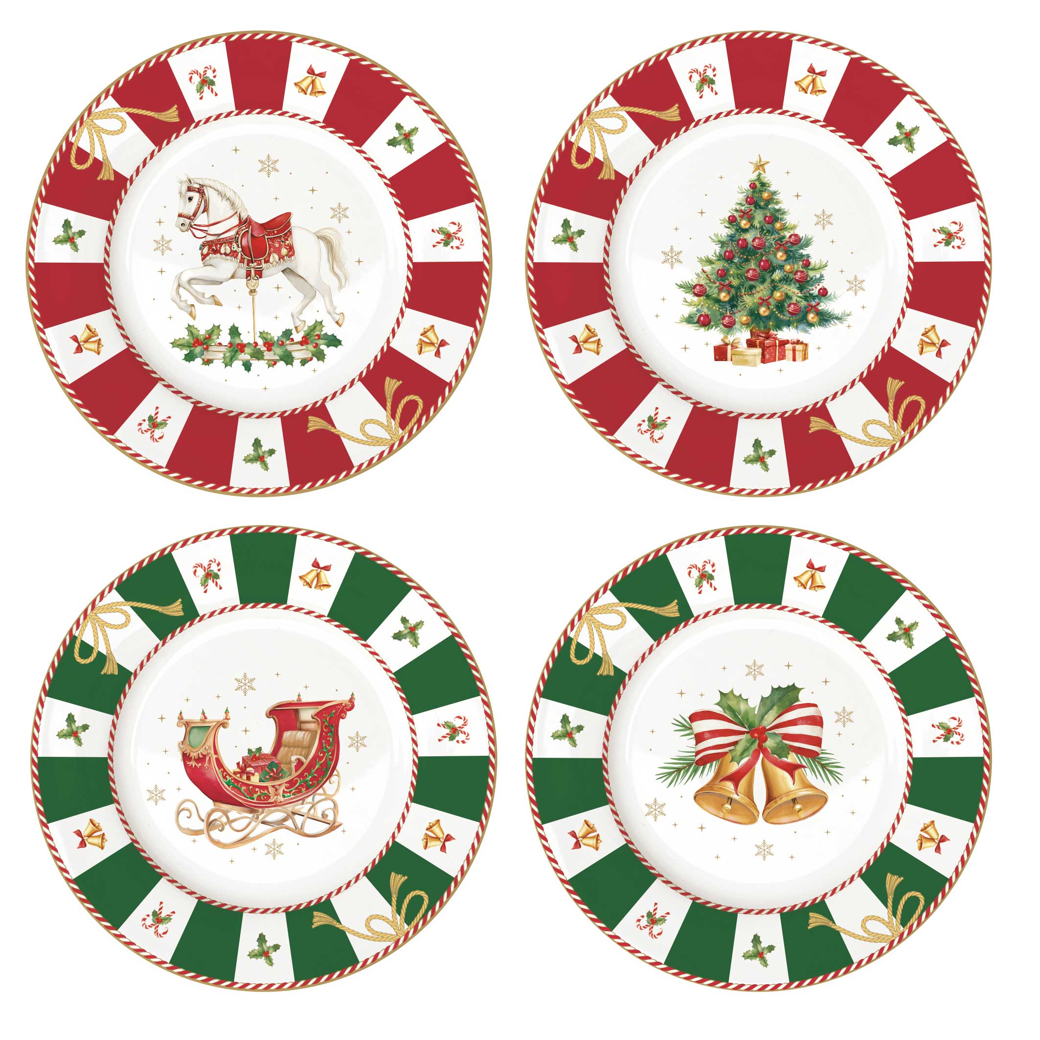 Karácsonyi porcelán desszertes tányér 4 db szett díszdobozban Christmas Tale