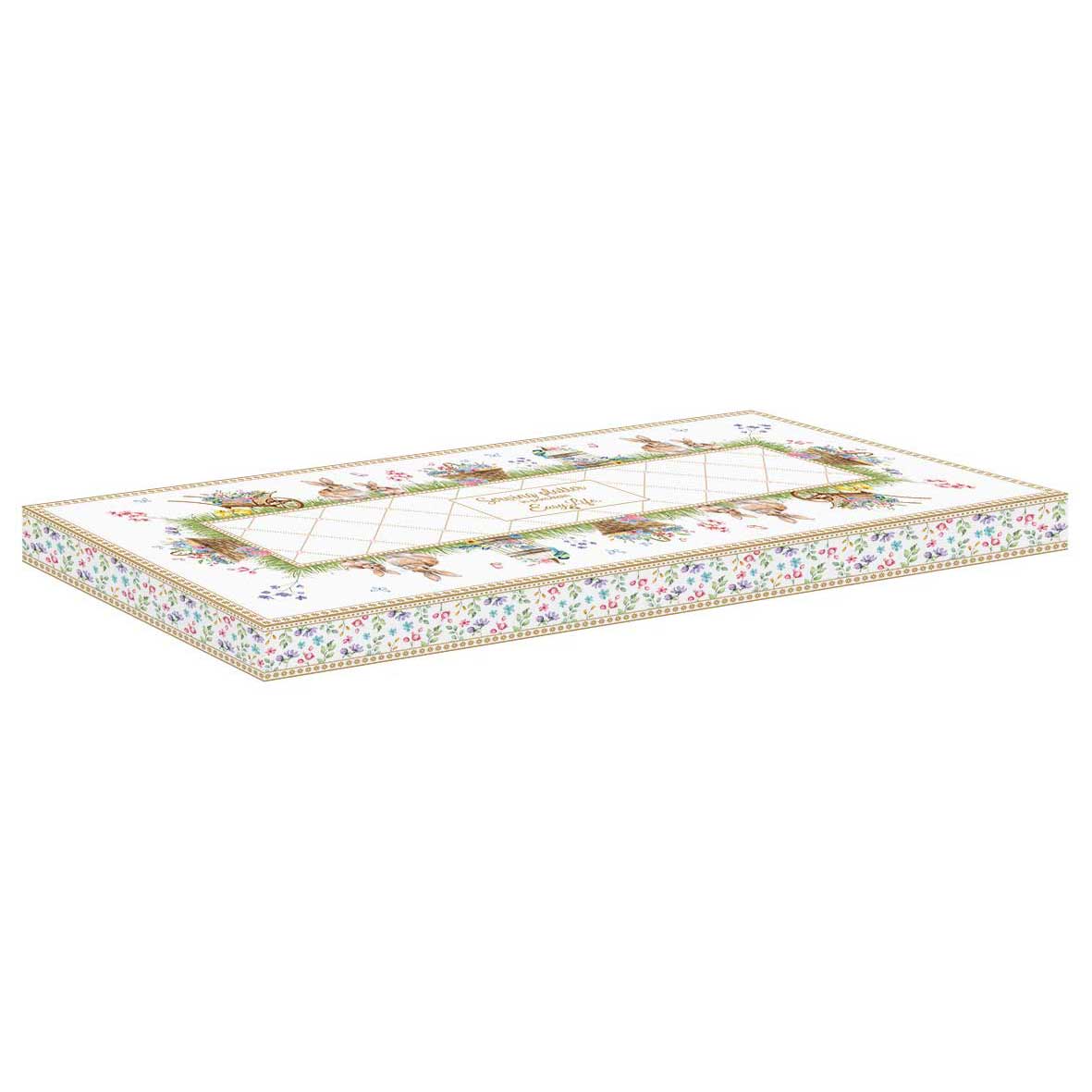 Spring Bloom húsvéti porcelán kínáló tálca 35x15 cm díszdobozban
