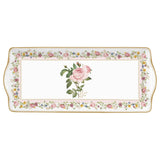 Porcelán kínáló tálca 35x15 cm díszdobozban – Rózsa mintás Chant des Roses