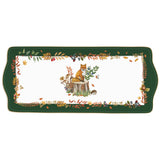 Forest Dream őszi porcelán kínáló tálca 35x15 cm dobozban Easy Life