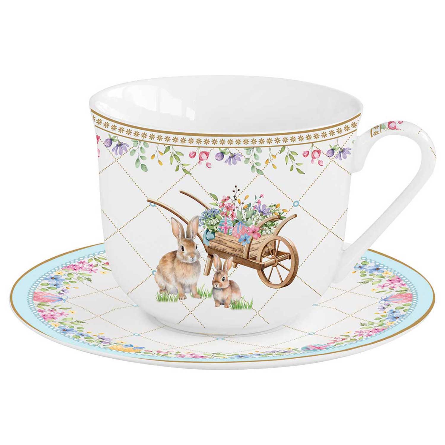 Spring Bloom húsvéti porcelán nagy reggeliző csésze 370 ml díszdobozban