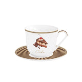 Porcelán nagy reggeliző csésze aljjal 370 ml díszdobozban Sweet Moments