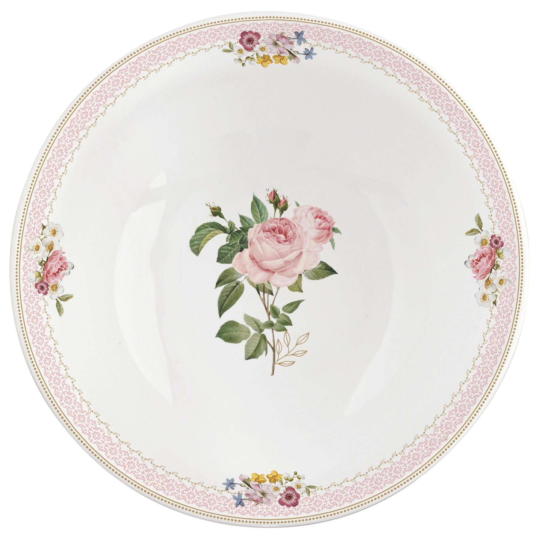 Porcelán tálka 15 cm – Rózsa mintás Chant des Roses