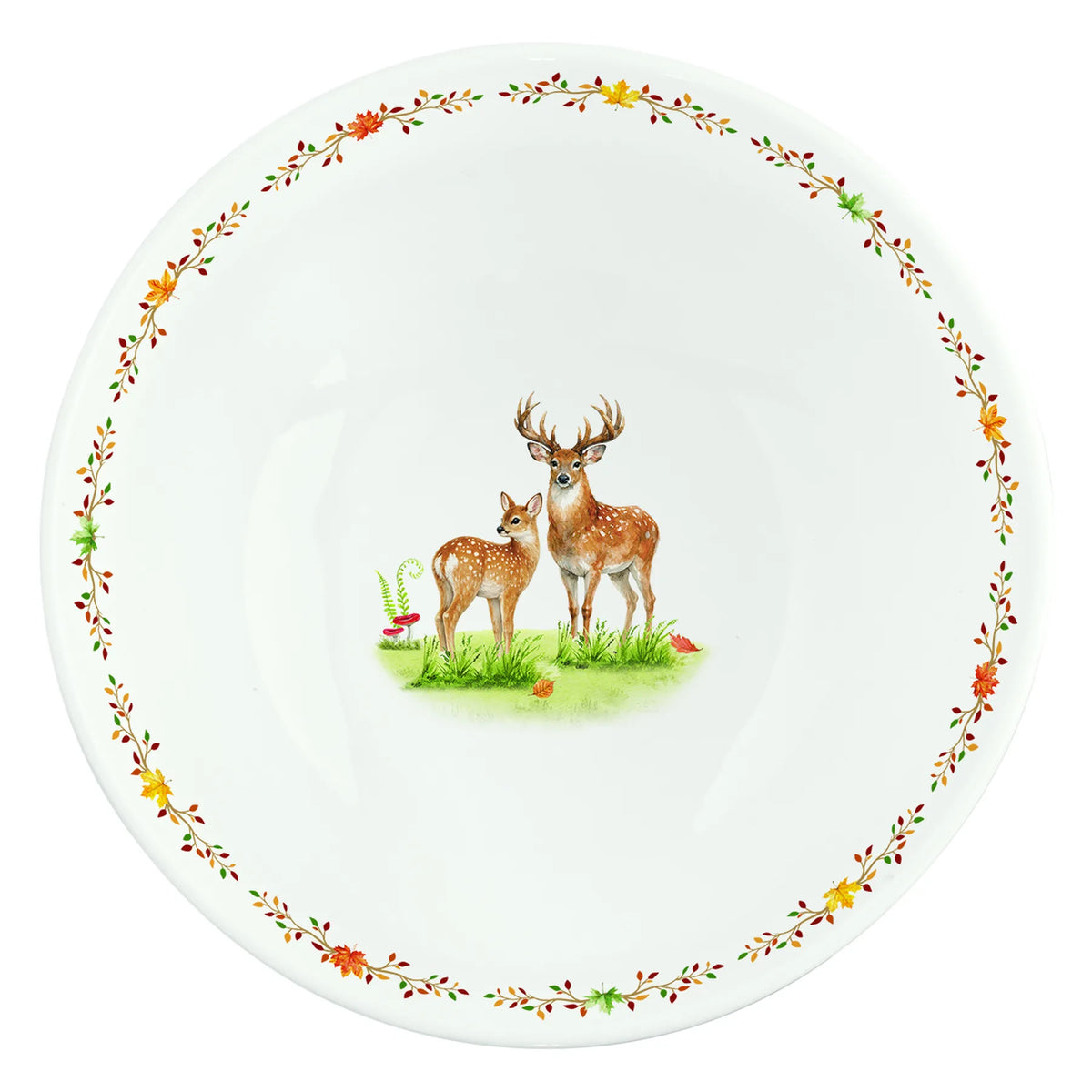 Őszi erdei mintás porcelán nagy mély tál 23 cm Fairy Forest
